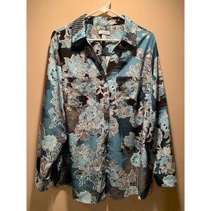 Blue Patterned Blouse
